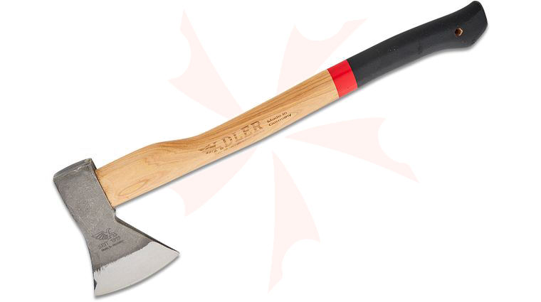 Adler The Canoe Axe, 19.5 inch Overall, American Hickory Handle with Anti Slip Coating, Leather Sheath