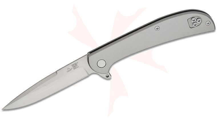 Al Mar Ultralight Falcon Flipper Knife 3.15 inch D2 Satin Talon Drop Point, Titanium Handles