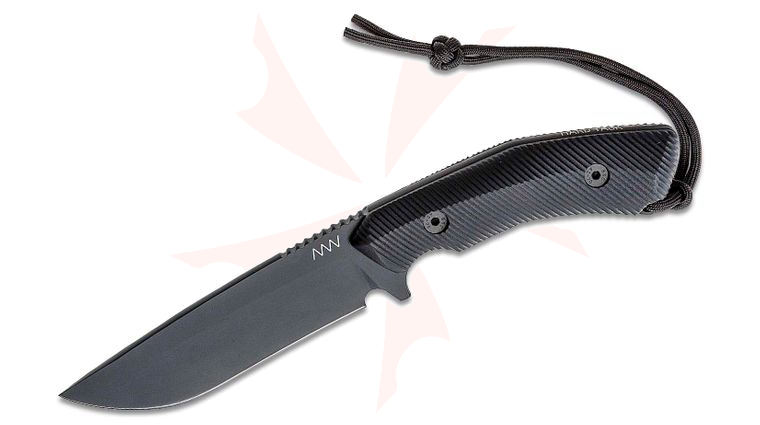 Acta Non Verba M200 Hard Task Fixed Blade Knife 5.1 inch Sleipner Black DLC Drop Point, Black G10 Handles, Black Kydex Sheath