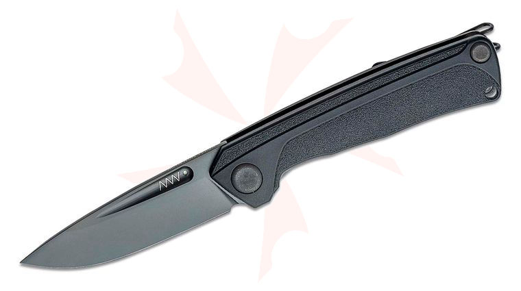 Acta Non Verba Z200 Liner Lock Folding Knife 3.3 inch Sleipner Black DLC Drop Point Blade, Black GRN Handles