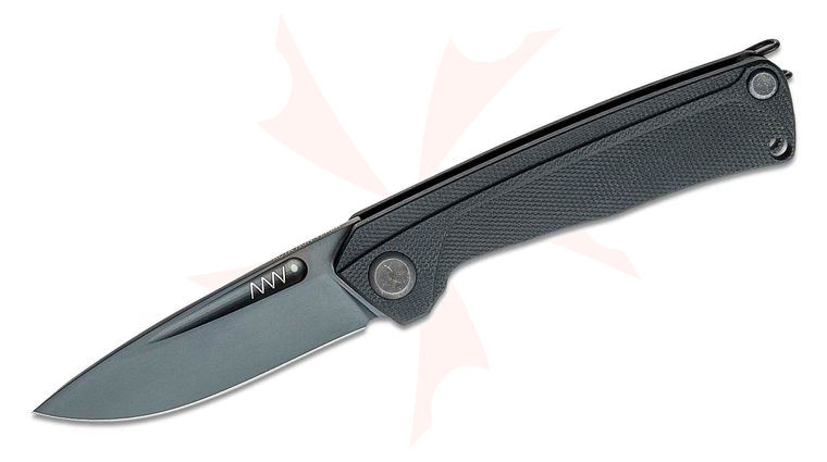 Acta Non Verba Z200 Liner Lock Folding Knife 3.3 inch Sleipner Black DLC Drop Point Blade, Black G10 Handles