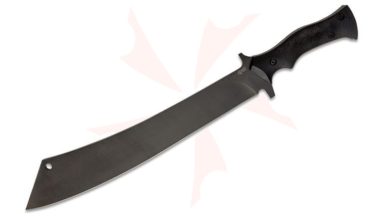 CAS Iberia APOC Survival Tools Chop House Machete Fixed Blade Knife 12.75 inch Black Blade, Black G10 Handles, Kydex Sheath