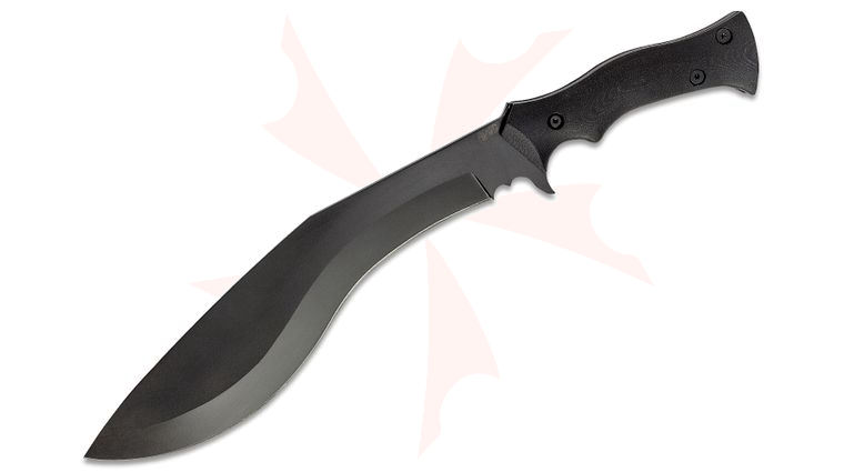 CAS Iberia APOC Survival Tools Kukri Machete Fixed Blade Knife 10.25 inch Black Blade, Black G10 Handles, Kydex Sheath