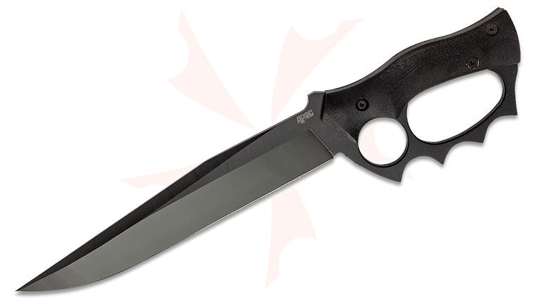 CAS Iberia APOC Survival Tools Last Chance Trench Bowie Knife 8.875 inch Black Blade, Black G10 Handles, Kydex Sheath