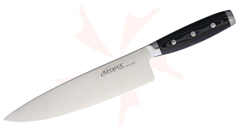 Apogee Dragon Classic 9 inch Chef's Knife, Black Micarta Handles