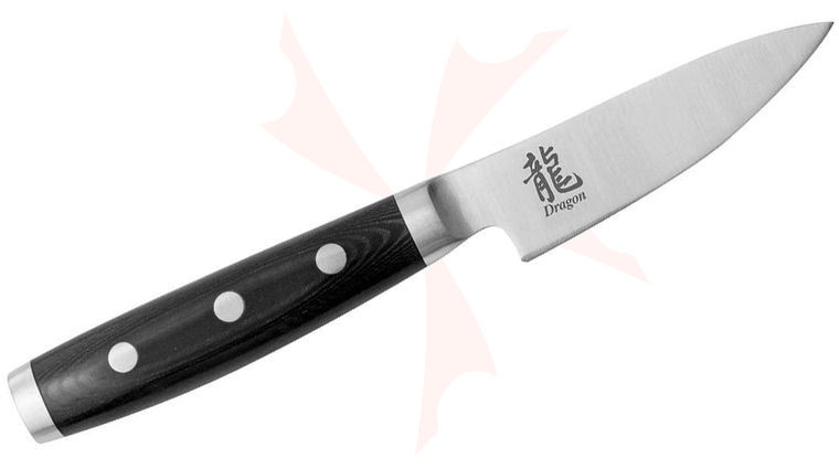 Apogee Dragon Classic 3.5 inch Paring Knife, Black Micarta Handles