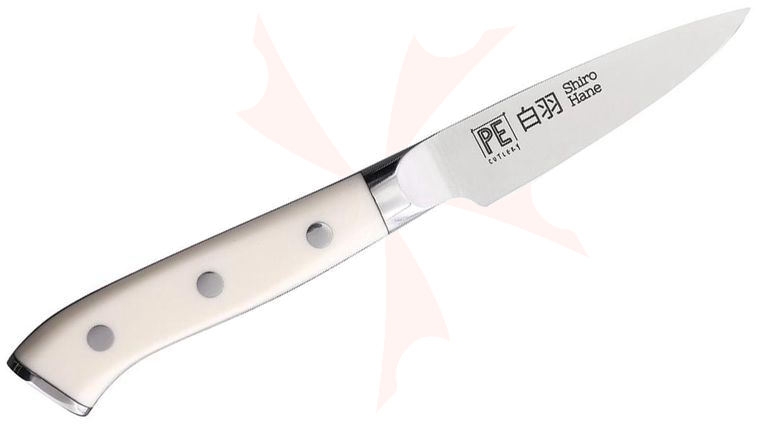Apogee Dragon Shiro Hane 3.5 inch Paring Knife, White Corian Handles