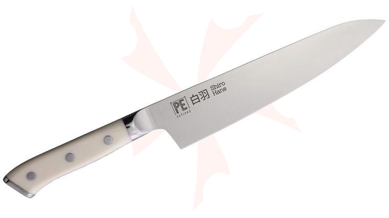 Apogee Dragon Shiro Hane 8.5 inch Gyuto Knife, White Corian Handles