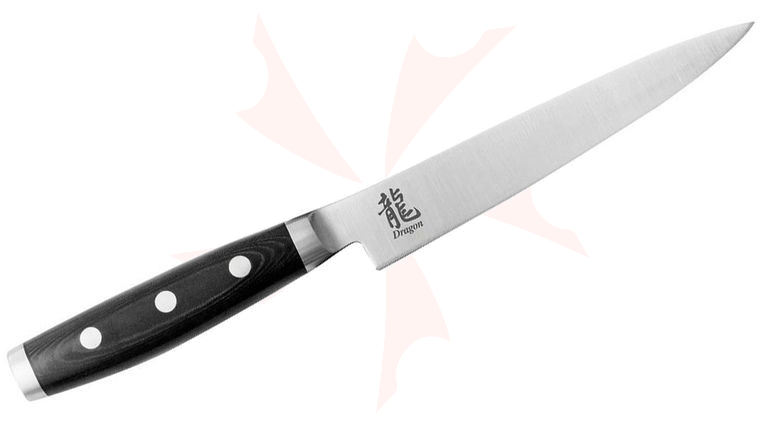 Apogee Dragon Classic 6 inch Utility Knife, Black Micarta Handles