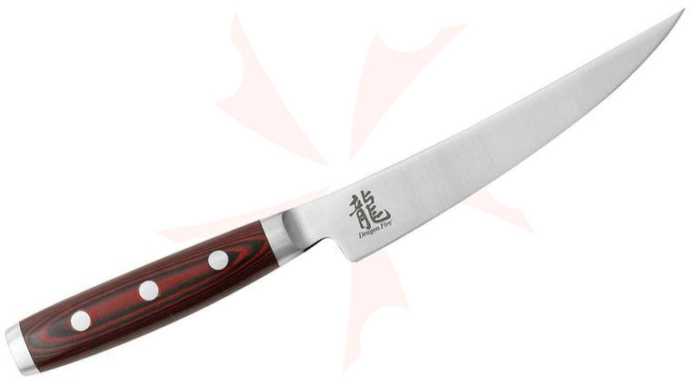 Apogee Dragon Fire 6 inch Fillet Knife, Red/Black Micarta Handles
