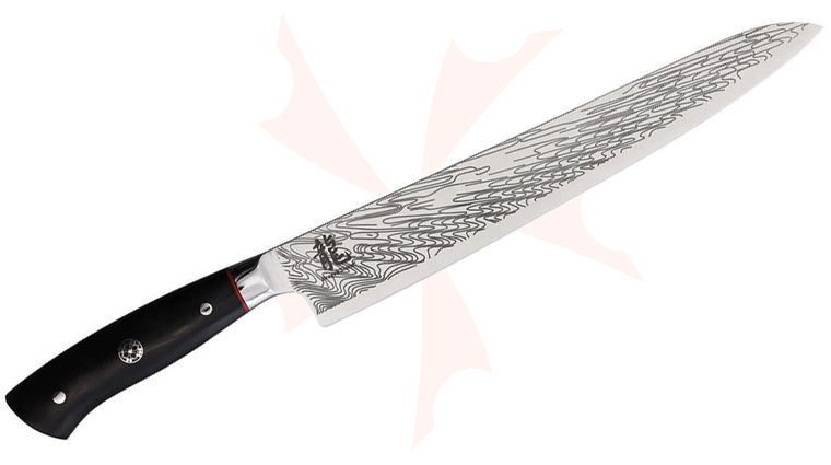 Apogee Dragon Storm 10 inch Acid Etched Slicer Knife, Black G10 Handles