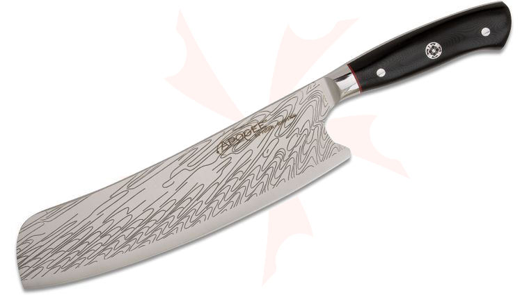 Apogee Dragon Storm 8.5 inch Acid Etched Fusion Knife, Black G10 Handles