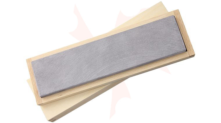 Ardennes Coticule Belgian Blue Whetstone, Large 7.875 inch x 2 inch, Wooden Storage Box