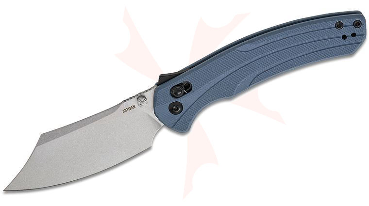 ArtisanCutlery Simoon 1882P-BU Recoil Lock V2 Folding Knife 3.47 inch AR-RPM9 Stonewashed Bowie Blade, Blue G10 Handles
