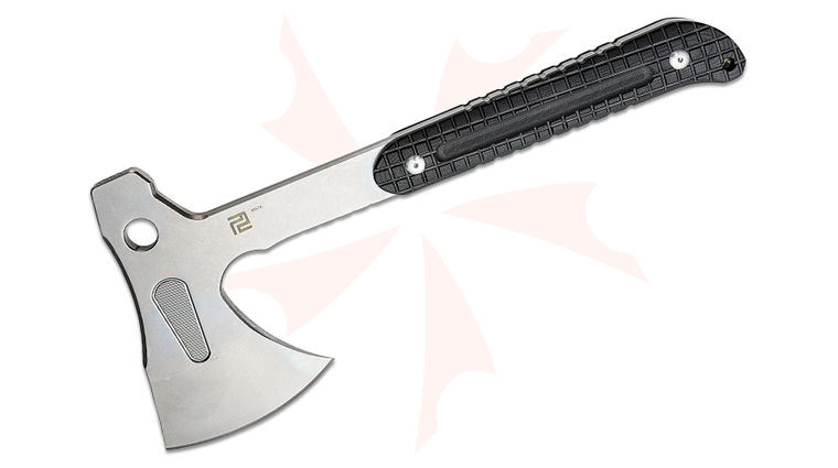 ArtisanCutlery 12.13 inch Nebulax Hatchet, Stonewashed Blade, Black G10 Handle, Kydex Sheath