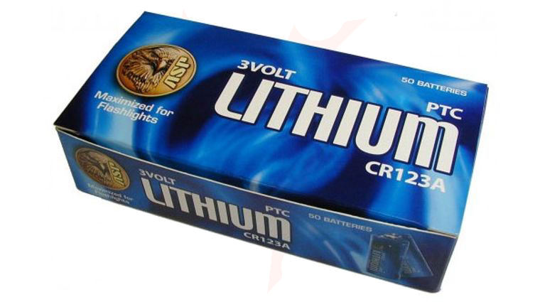 ASP CR123A Lithium Batteries, 50 Pack