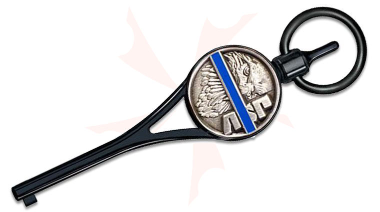 ASP G2 Black Chrome ASP Logo Handcuff Key, Thin Blue Line
