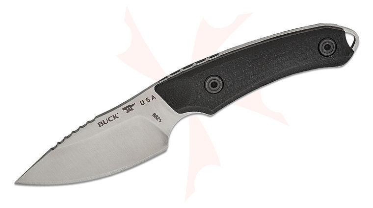 Buck 662 Alpha Scout Elite Fixed Blade Knife 2.875 inch MagnaCut Satin Drop Point, Machine Textured Black G10 Handles, Kydex Sheath