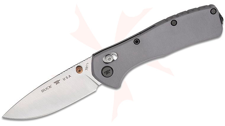 Buck 0791GYS Range Elite Crossbar Lock Folding Knife 3.375 inch CPM-MagnaCut Satin Drop Point Blade, Gray Aluminum Handles
