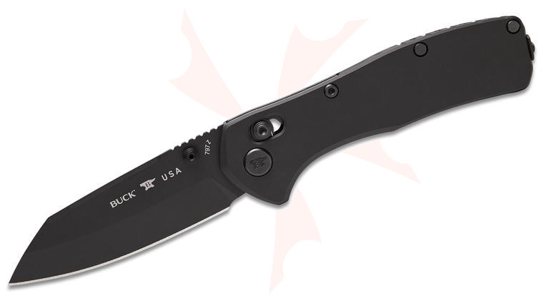 Buck 0797BKS Range Ops Elite Crossbar Lock Folding Knife 3.375 inch MagnaCut Black Reverse Tanto Blade, Black GFN Handles