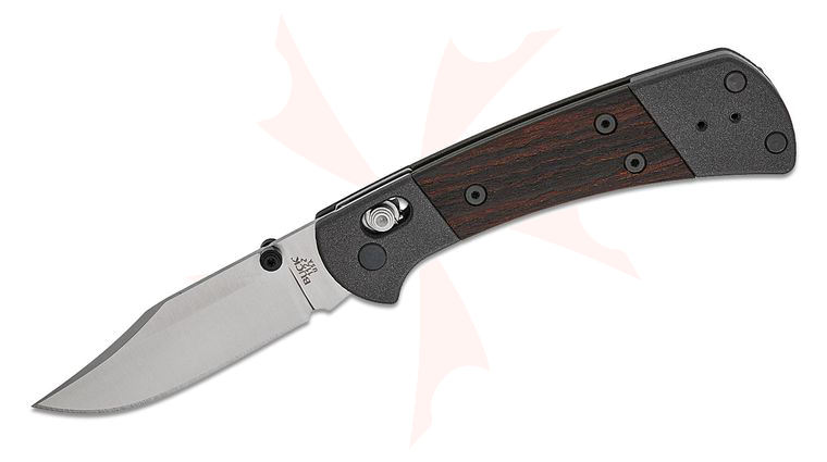 Buck 112 Ranger Crossbar Lock Folding Hunter Knife 3 inch MagnaCut Satin Clip Point Plain Blade, Macassar Ebony Wood Handles with Blasted Aluminum Bolsters, Deep Carry Pocket Clip