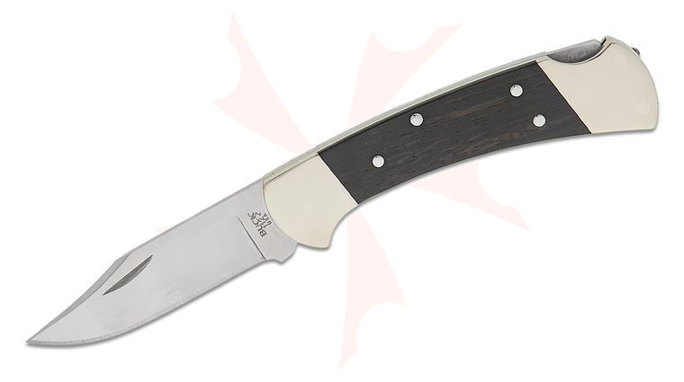 Buck 112 Slim Ranger Heritage Elite Folding Knife 3 inch MagnaCut Plain Blade, Ebony Wood Handles with Nickel Silver Bolsters, Deep Carry Pocket Clip