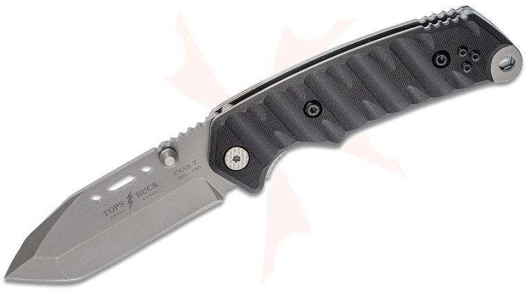 Buck/TOPS CSAR-T Tactical Folding Knife 3-1/2 inch Tanto Plain Blade, G10 Handles