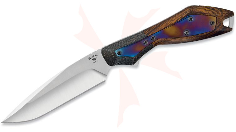 Buck 019 Legacy Collection Verge Fixed 3.875 inch 154CM Blade, Ironwood/Carbon Fiber Handles, Leather Sheath