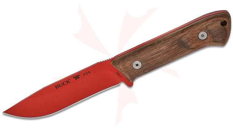 Buck 104 Compadre Camp Knife Fixed 4.5 inch Blade, Heritage Walnut Dymondwood Handles