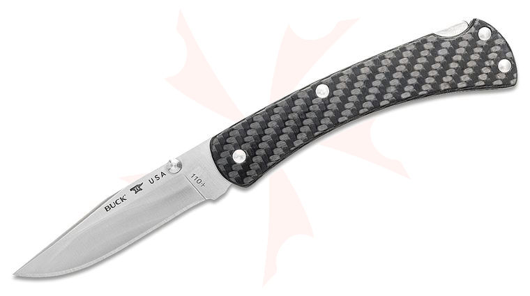 Buck 110 Legacy Collection Slim CF Folding Hunter 3.75 inch S35VN Plain Blade, Carbon Fiber Handles - Limited Edition