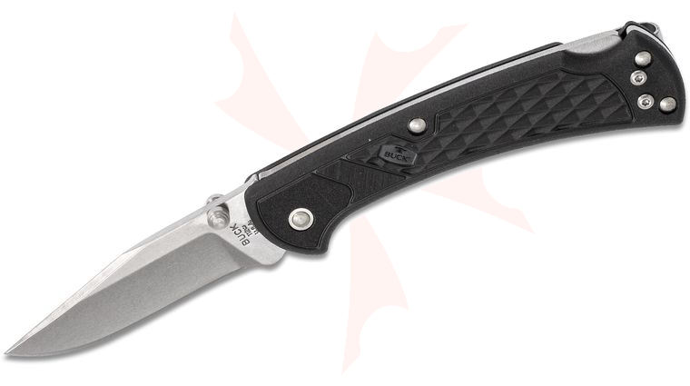 Buck 112 Slim Ranger Select Folding Knife 3 inch Plain Blade, Black GFN Handles, Deep Carry Pocket Clip