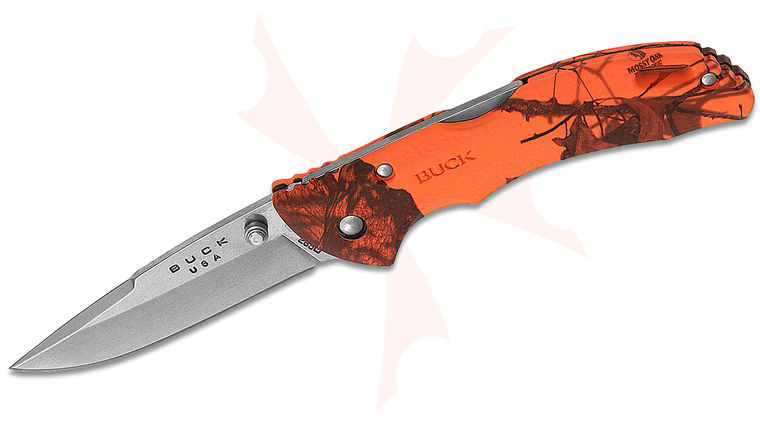 Buck 285 Bantam BLW Folding Knife 3.125 inch Plain Blade, Mossy Oak Blaze Handles