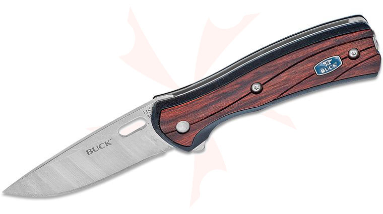 Buck 341 Vantage Avid Small Liner Lock Flipper Knife 2-5/8 inch Blade, Rosewood Dymondwood Handles (0341RWS)