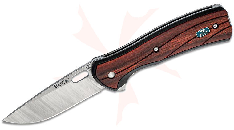 Buck 346 Vantage Avid Large Liner Lock Flipper Knife 3.25 inch Blade, Rosewood Dymondwood Handles (0346RWS)