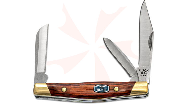 Buck 303 Cadet Rosewood Dymondwood Handles 3.25 inch Closed