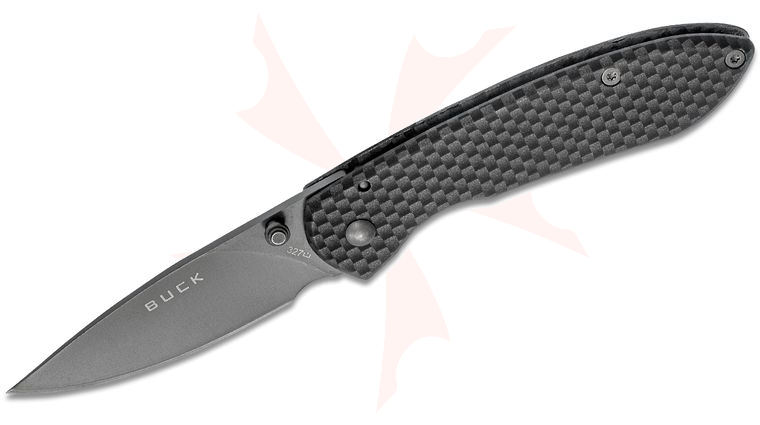 Buck 327 Nobleman Carbon Fiber Pattern 2 5/8 inch Titanium Coated Plain Blade