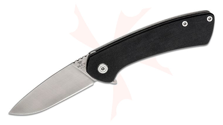 Buck 040 Onset Flipper Knife 3.325 inch S45VN Satin Drop Point Blade, Black G10 Handles