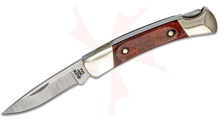 Buck 503 Prince Lockback Folding Knife 2.5 inch Satin Drop Point Blade, Rosewood Dymondwood Handles with Steel Bolsters