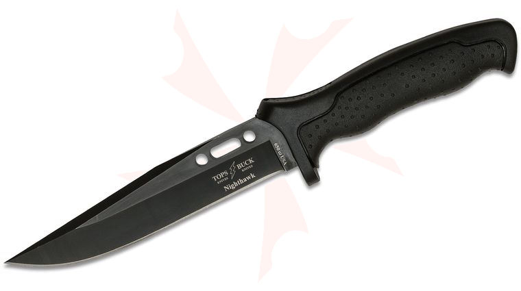 Buck/TOPS 650 Nighthawk Combat Knife Fixed 6.5 inch Plain Blade, Nylon Handles