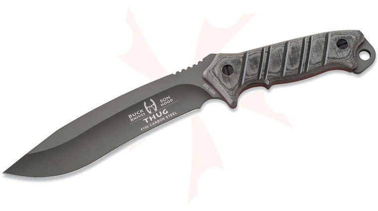Buck 070 Buck/Hood Thug Fixed 7 inch Carbon Steel Blade, Micarta Handles, Nylon Sheath