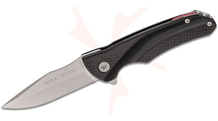 Buck 840 Sprint Select Flipper Knife 3.125 inch 420HC Stainless Steel Drop Point, Black GRN Handles
