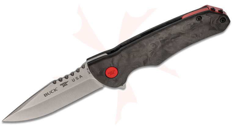 Buck 841 Sprint Pro Flipper Knife 3.125 inch S30V Stainless Steel Drop Point, Marbled Carbon Fiber Handles
