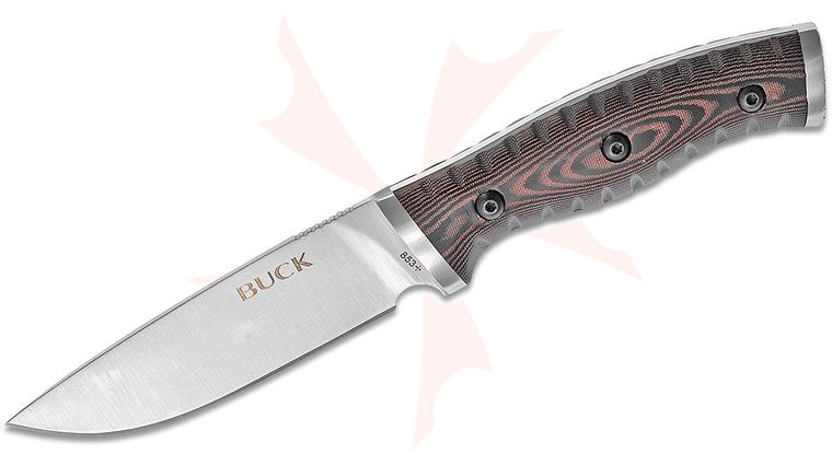 Buck 853 Small Selkirk Survival Knife Fixed 4 inch Blade, Brown Micarta Handles, Polypropylene Sheath