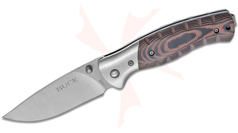 Buck 835 Small Selkirk Survival Folder 3.25 inch 420HC Plain Blade, Brown Micarta Handles