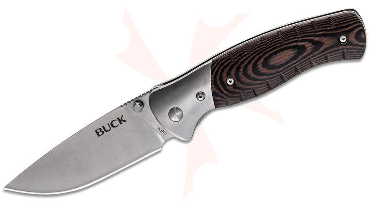 Buck 836 Selkirk Survival Folder 3.9 inch 420HC Plain Blade, Brown Micarta Handles