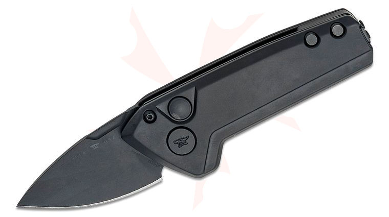 Buck 839 Mini Deploy AUTO Folding Knife 1.875 inch S35VN Armor Black Cerakote Drop Point Blade, Black Aluminum Handles