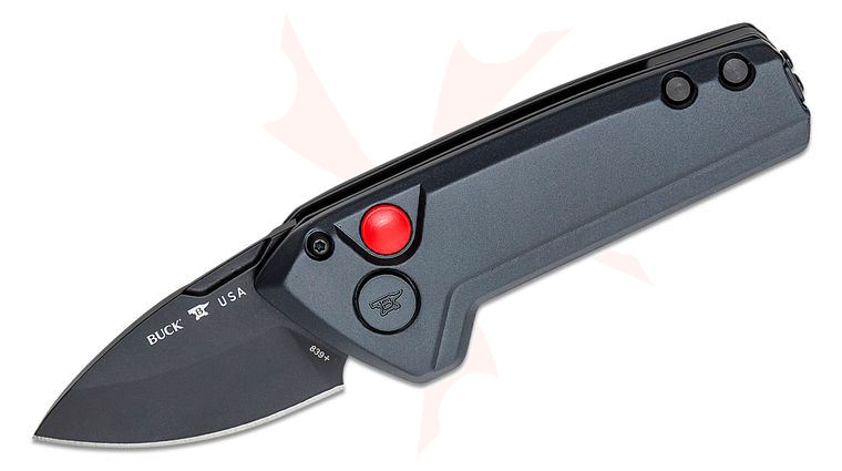 Buck 839 Mini Deploy AUTO Folding Knife 1.875 inch 154CM Black Cerakote Drop Point Blade, Sniper Gray Aluminum Handles