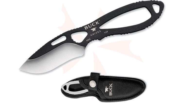 Buck Paklite Skinner (Black Traction Coating) Skinning Knife 2-7/8 inch Blade