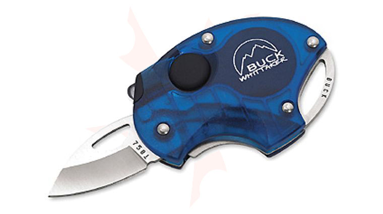 Buck Metro LED Knife With Light and Key Ring Loop Blue Handle