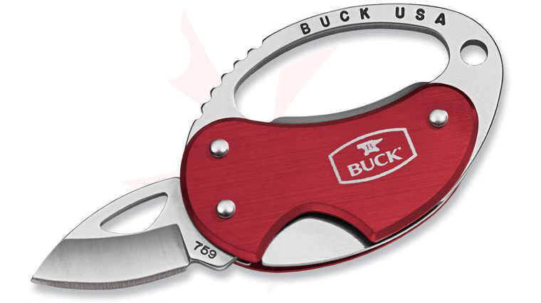Buck 759 Metro Keychain Knife 1-1/8 inch Blade, Bottle Opener, Scarlet